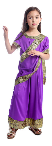 Charming Indian Girl Dress Up Bollywood Princess Cos Kids Masquerade Stage Performance Costumes