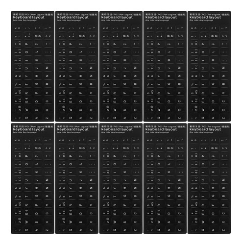 Adhesivos Para Teclado Con Letras, 10 Unidades
