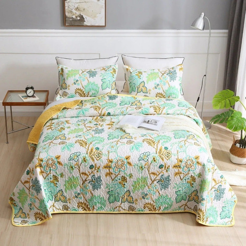 Cubrecama Estampado + Fundas Reversible King Size Love& Home