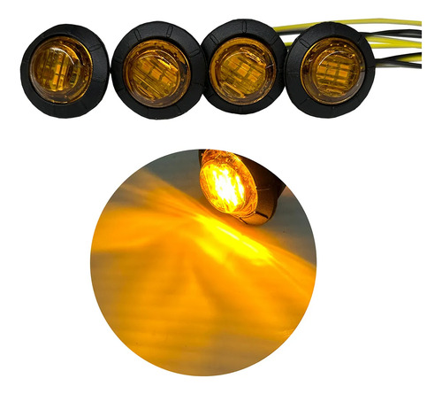 Kit 4 Luz Led Grade Caminhonete Âmbar Strobo Frente Carros