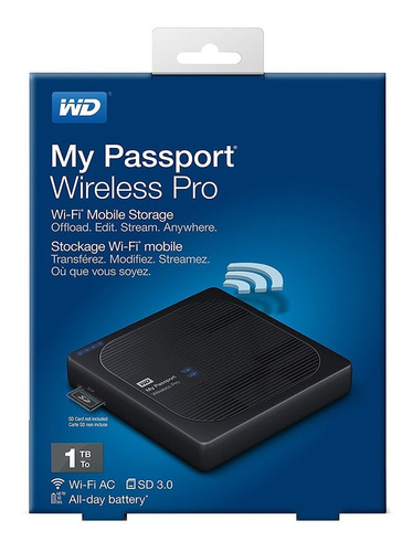 Disco Duro 1tb 2.5'' Western Digital Wd My Passport Wireless Color Negro
