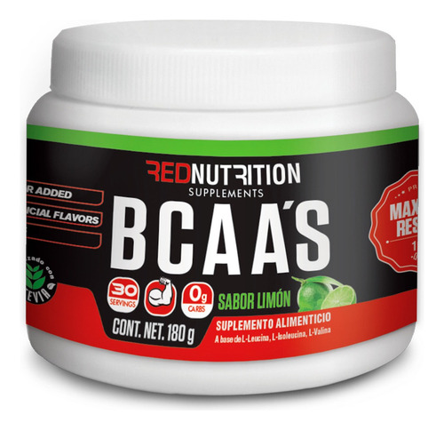 180g Bcaas 0-carbs Sin Azúcares Añadidos Rednutrition Limon