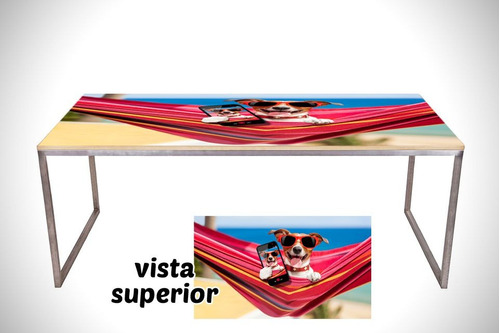 Vinilo Para Mesa Jack Russell Selfie Playa Beach Funny Pet