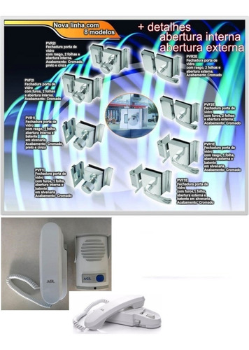 Interfone Branco Agl + Fechadura Para Vidro Protetor. Nota