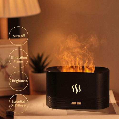 Humidificador De Aroma De Llama Colorida De Simulación Usb