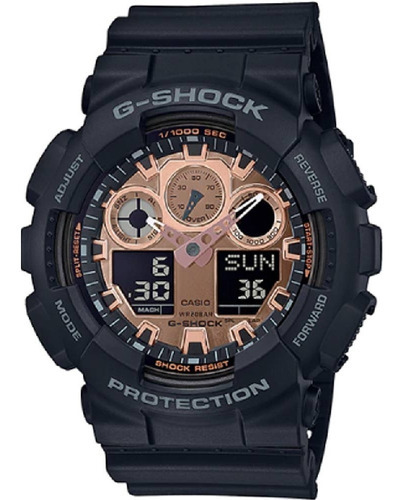 Relógio Casio G-shock Masculino Preto Rose Ga-100mmc-1adr