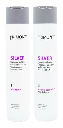 Kit Primont Silver Shampoo Acondicionador Matizador Chico 6c