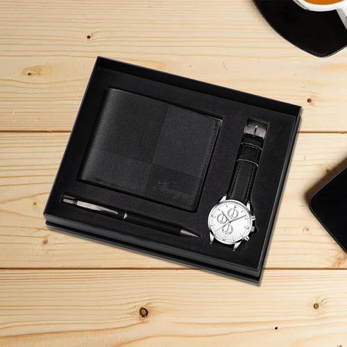 2 Juego De Regalo Para Hombre, Elegante Organizador, Negro