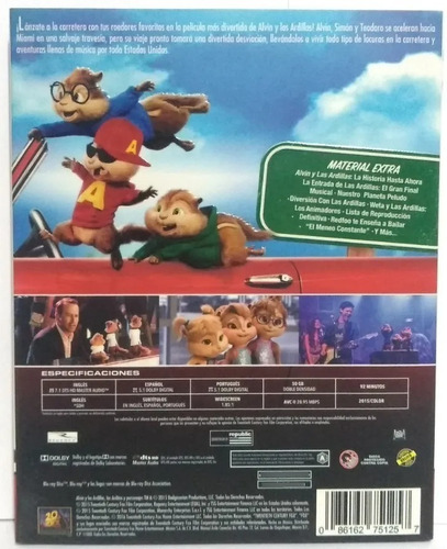 Alvin Y Las Ardillas Aventura Sobre Ruedas Blu-ray + Dvd