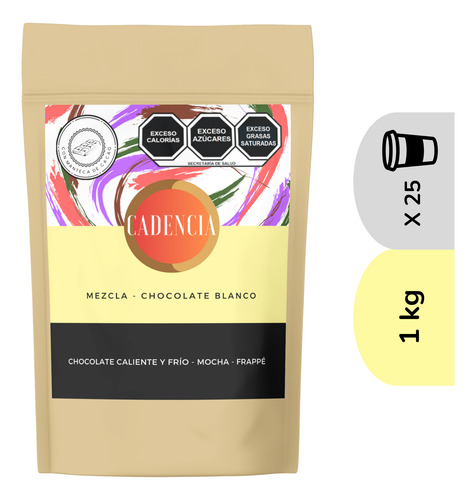 Chocolate Blanco En Polvo Cadencia 1 Kg - Bolsa Resellable
