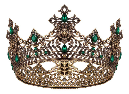 Sweetv King Crown Para Hombres, Old Gold Men's Tiara Prince