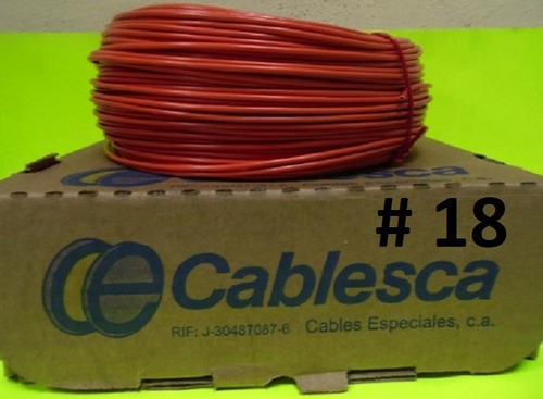 Cable Automotriz #18 Rojo De 100% Cobre Por Metro 