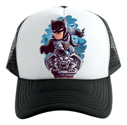 Gorra Tipo Trucker Negra Batman Ilustracion