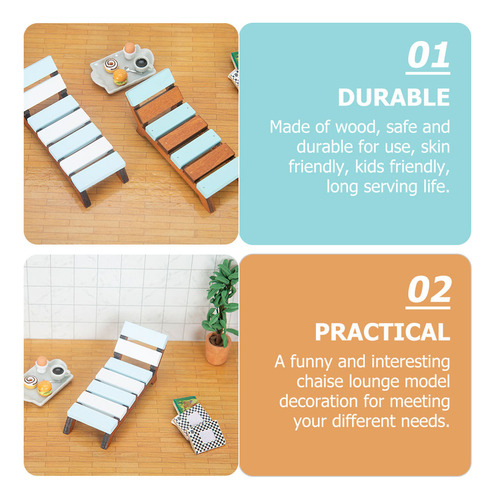 Tumbona Reclinable En Miniatura De Madera, Silla De Playa, D