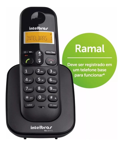 Ramal Digital Intelbras Ts3111 Sem Fio Preto Eco Mode