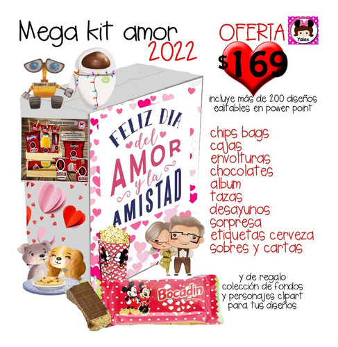 Kit Imprimible Amor Amistad San Valentin Chipbags Chocolate