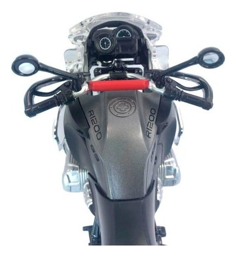 Miniatura de motocicleta BMW R1200 GS, 22 cm, gris 1/9