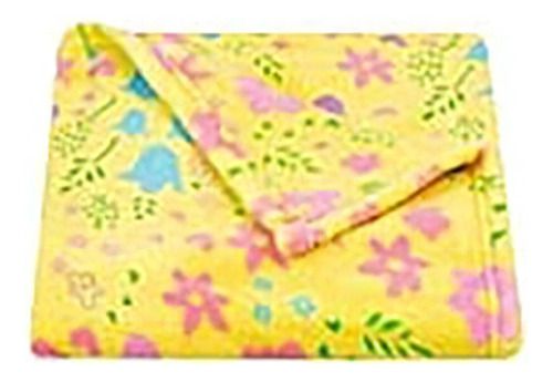 Manta Soft Bebê Brw1806 Floral 80x80cm Tex Cor Amarelo