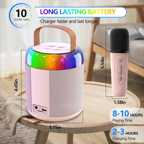 Mini Máquina De Karaoke, Altavoz Portátil Bluetooth 5.3 Con