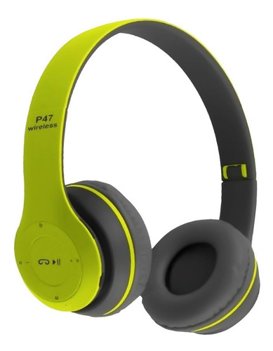 Auriculares Bluetooth P47 Inalámbrico C/ Micrófono Color Verde Lima