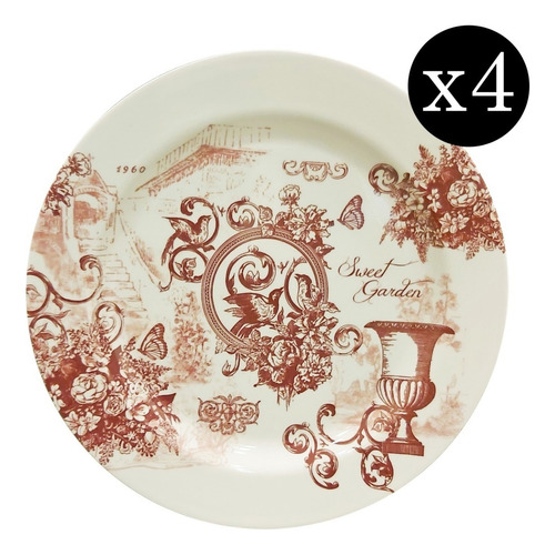 Plato Postre Melamina Vintage X4 Und 20 Cm B1 - Sheshu Home