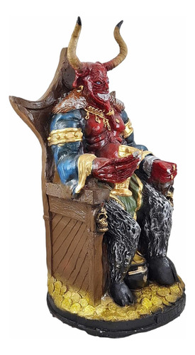 Demonio Mammon En Trono - Dios De La Avaricia 50 Cm Resina