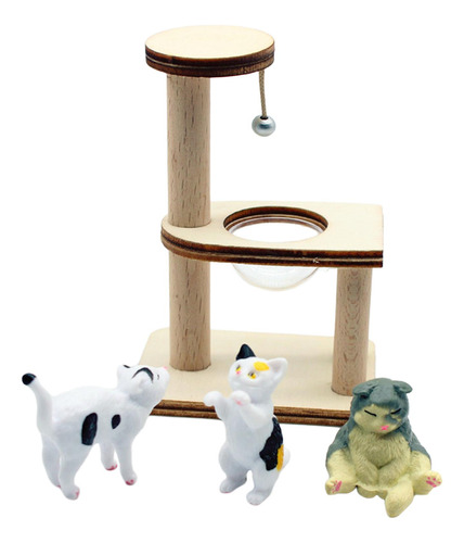 1:12 Casa De Bonecas Quadro De Escalada Para Gatos Rack De