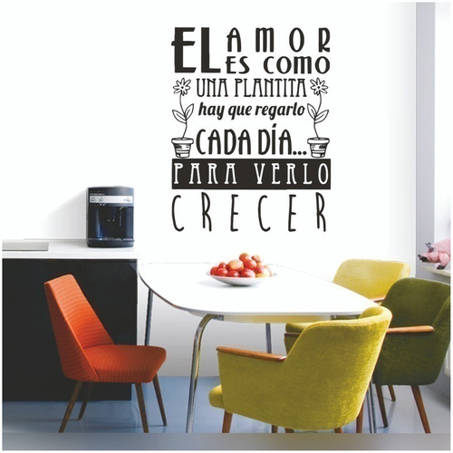 Vinilo Decorativo Frase Amor Como Una Plantita 