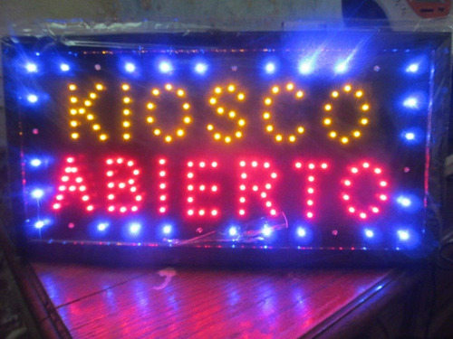 Cartel Led Fotocopia Abierto Libreria 25x50 Nacional Color Rgb