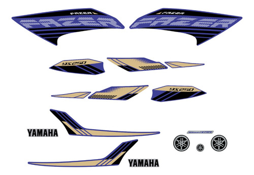 Kit Adesivos Yamanha Fazer 250 Blue Flex 2016 Azul 10653