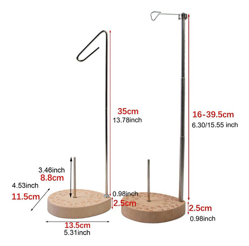 Soporte Para Hilo De Coser, Cono Único, Base De Madera,