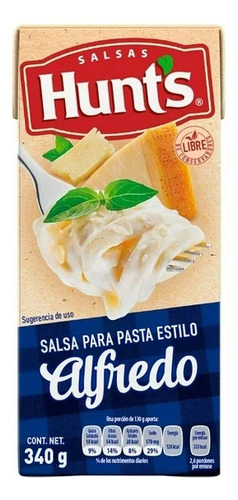 Salsa Para Pasta Hunts Estilo Alfredo 340 G