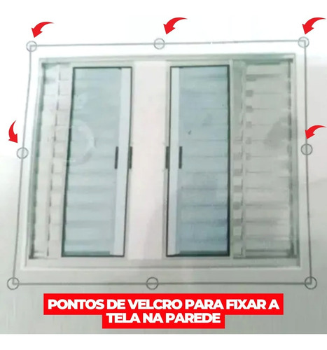 Imagem 6 de 7 de Tela Mosquiteiro Para Janelas Tiras Auto Colantes Lavável
