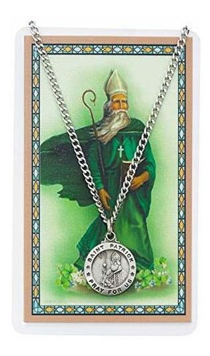 San Patricio 3/4 De Pulgada Medalla De Peltre Colgante Con T