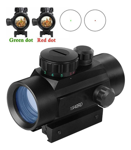 Mira Táctica Red Dot 1 X 40de Punto Rojo Verde Airsoft Rifle