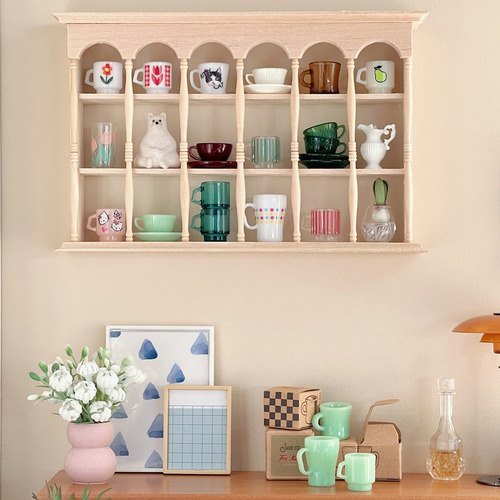 Taza Con Portavasos De 1/6 Pulgadas, Modelo Casa De Muñecas,