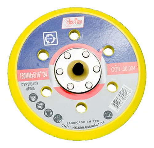 Suporte Disco Lixa Com Velcro Com Furo 6 Disflex 30004