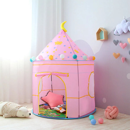 Casita Para Niños Niñas Carpa Castillo Princesa Juego Color Rosa