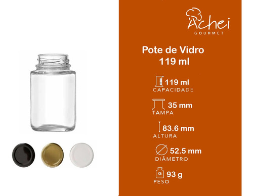  Potes  De Vidro 100ml - 20 Unidades