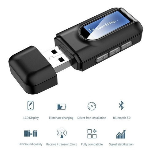 Transmisor Y Receptor De Audio Bluetooth Con Pantalla Lcd