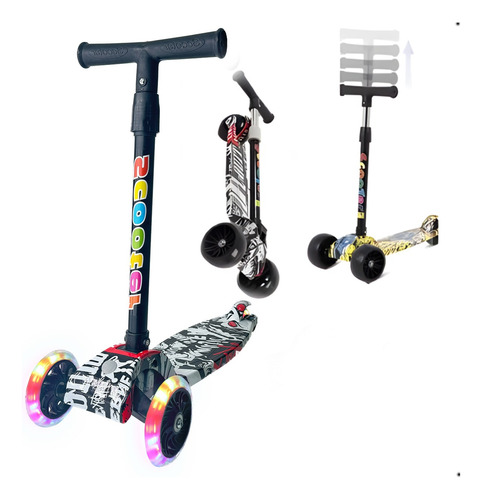 Scooter Patín Del Desmontable Luces Led Para Niña Niño