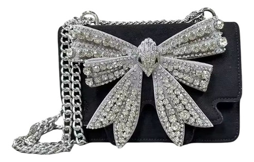Bolso Kurt Geiger Original De Lujo Crossbody + Caja. Negro Liso Níquel Plateado