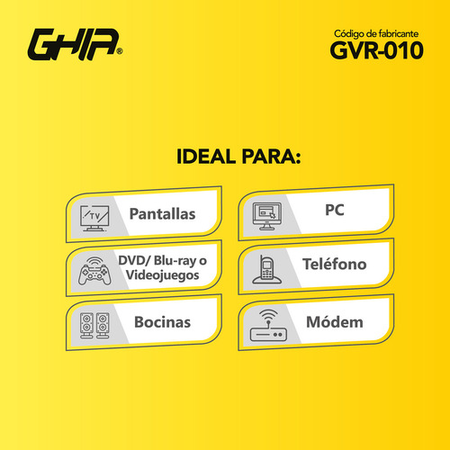 Regulador De Voltaje Ghia Con 4 Dispositivos 1000va 400 Watt Negro