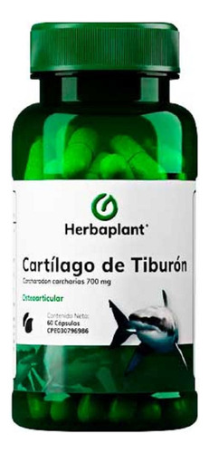 Cartílago De Tiburón 700 Mg 60 Capsulas Herbaplant