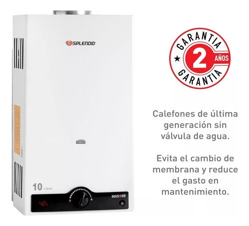 Calefon Splendid 10 Litros Gas Natural Tiro Natural