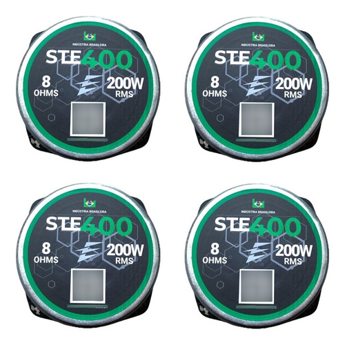 Kit 4 Super Tweeters Evok Ste 400 Preto Cromado 200w Rms