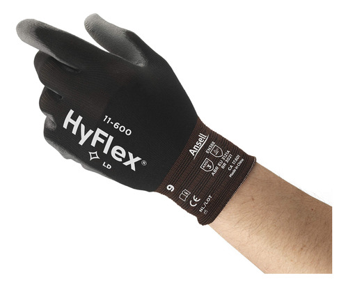 Hyflex 11-600 - Guantes Industriales De Nailon Ligeros Con R