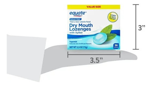 Equate 36 Dulces Para Boca Seca Sabor Peppermint Sin Azucar