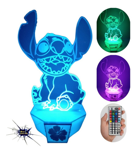 Lampara De Noche Peliculas Disney Luz Led Rgb Personalizada