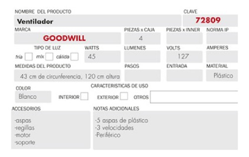 4 Ventilador Pedestal 2 Velocidades 16 40 Cm 45 Blanco Azul Plástico 5
